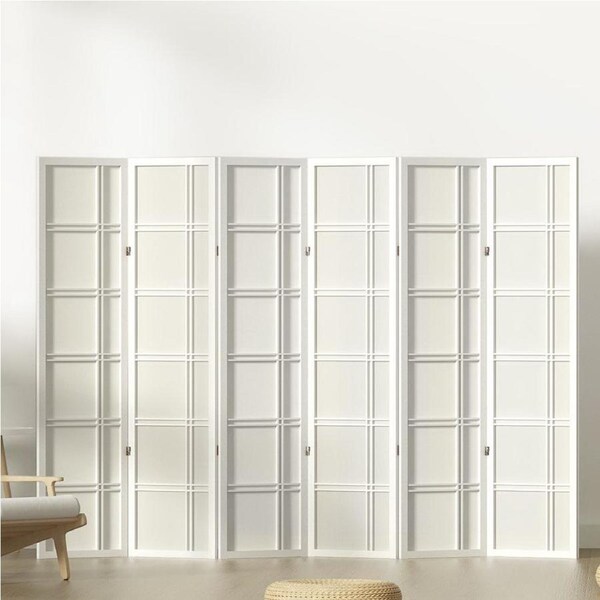 6 Panel Artiss Room Divider Screen 265x179cm Nova White