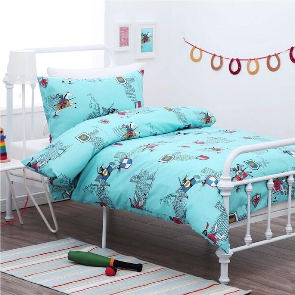 Knight Horse Polyester Cotton Quilt Cover Set Single 140 x 210 cm