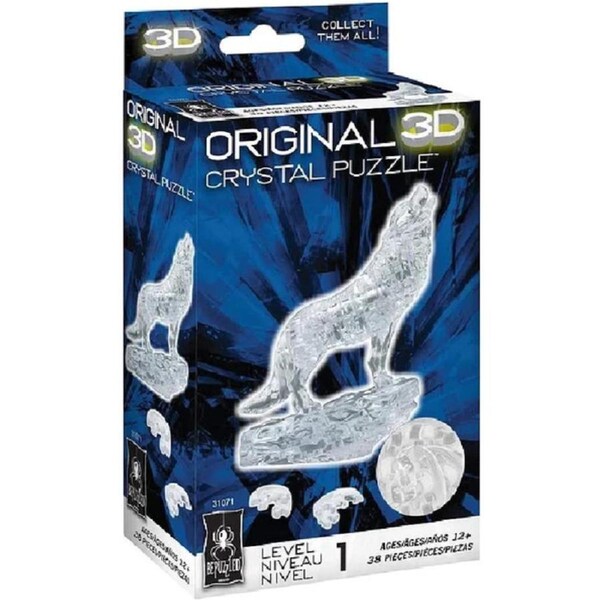 3D Silver Wolf Crystal Puzzle