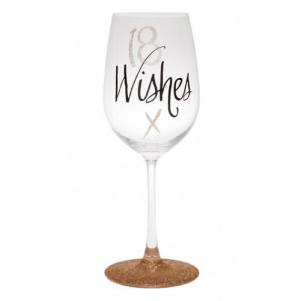 Rose Gold Wine Glass - 18 Wishes