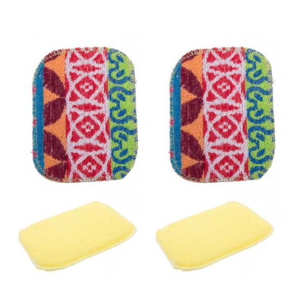 2x 2pc Euroscrubby Multipurpose Kitchen/Home/Bathroom Scrubber Cleaner/Cleaning Set