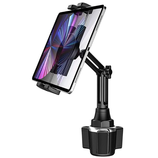 Cup Holder Car Tablet Mount, iPad Mount Holder for Car/Truck, 360° Rotation Adjustable Universal Tablet Stand Cradle