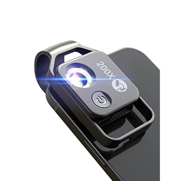 Phone Microscope with CPL Lens/LED Light,200X Pocket Microscope with Universal Phone Clip Compatible with iPhone/Andriod Phone-The Best Portable Microscope to Enjoy Microworld for Kids and Adults