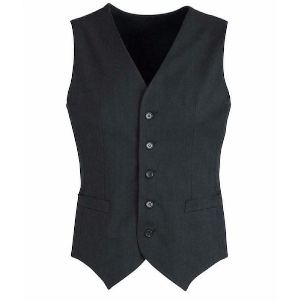 Mens Peaked Vest Waistcoat w/ Knitted Back Suit Formal Wedding Dress Up Charcoal / 92