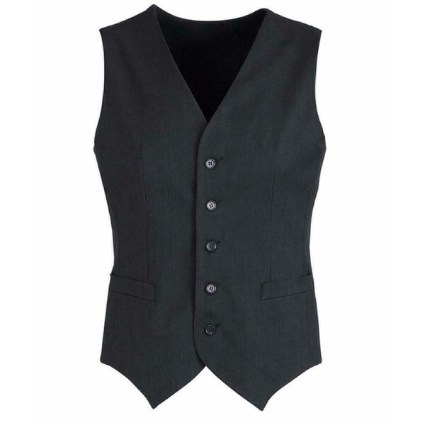 Mens Peaked Vest Waistcoat w/ Knitted Back Suit Formal Wedding Dress Up Charcoal / 122