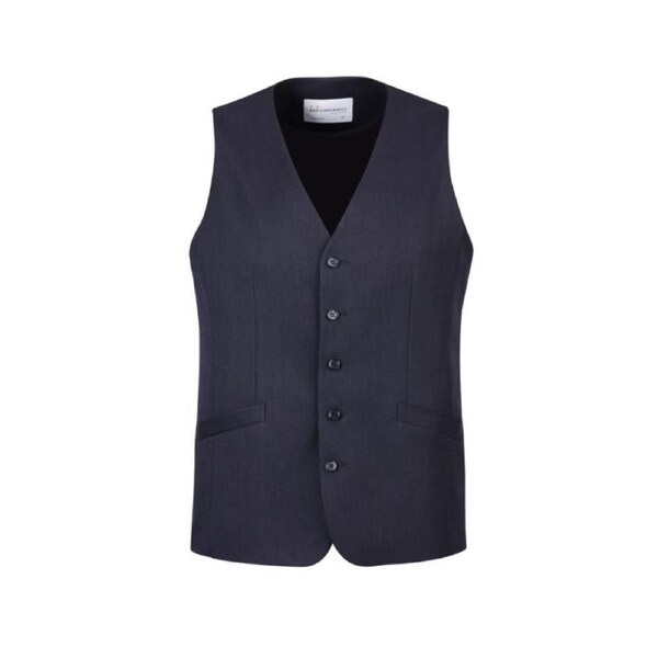 Mens Bamboo Blend Longline Vest Waistcoat w/ Stretch Business Forrnal Dress Navy / 92
