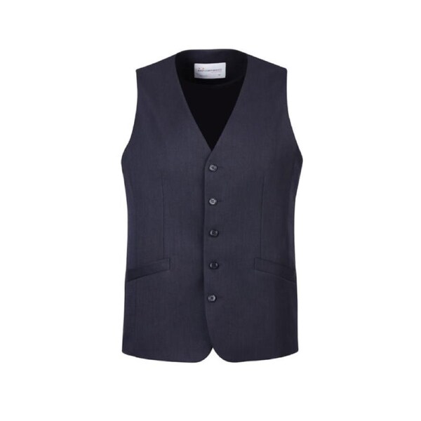Mens Bamboo Blend Longline Vest Waistcoat w/ Stretch Business Forrnal Dress Navy / 122