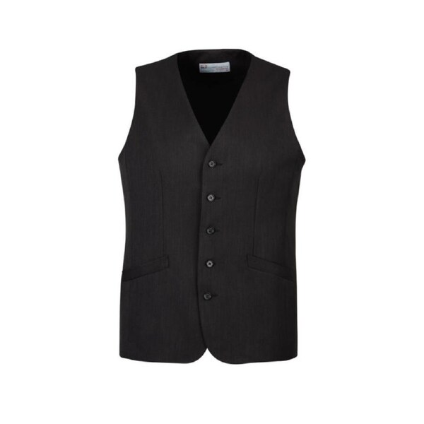 Mens Bamboo Blend Longline Vest Waistcoat w/ Stretch Business Forrnal Dress Charcoal / 132