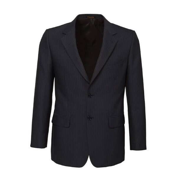 Mens Single Breasted 2 Button Suit Jacket Work Business - Pin Striped Charcoal / 112