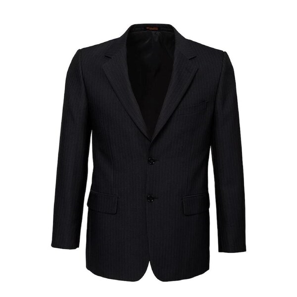 Mens Single Breasted 2 Button Suit Jacket Work Business - Pin Striped Navy / 97