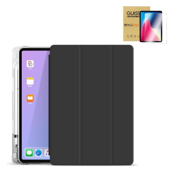 StylePro combo, iPad 10th and 11th generation folio case with screen-protector, black.