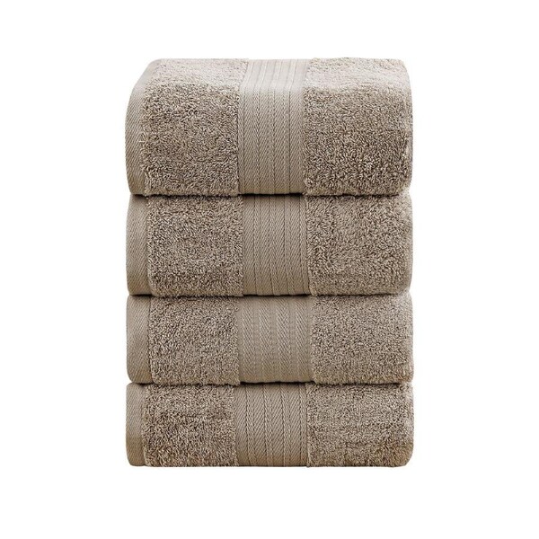 Linenland 4 Piece Cotton Bath Towels Set - Sandstone