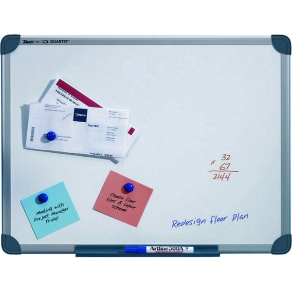 Quartet Commercial 45x60cm Slim Magnetic Surface Whiteboard w/ Marker/Pen Tray
