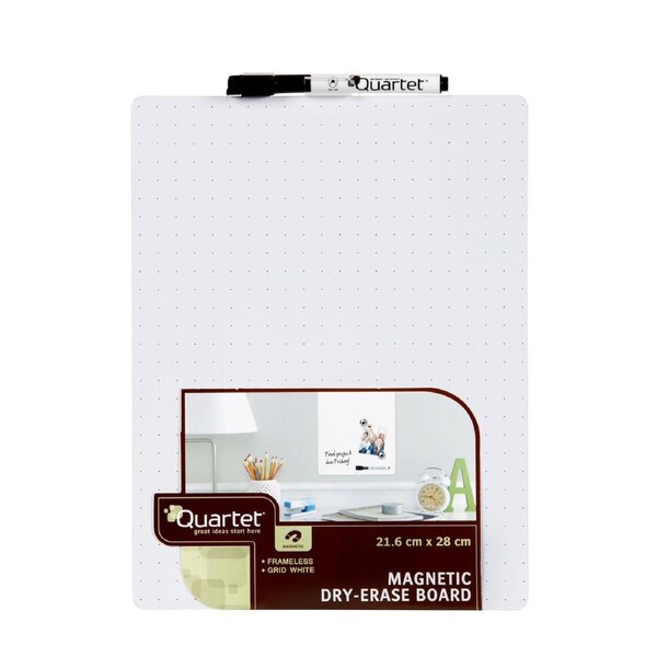Quartet Frameless Magnetic 21.6x28cm Grid Whiteboard Tile A4 Dry-Erase Board