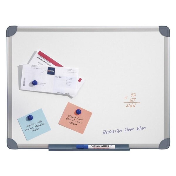 Quartet Commercial 60x90cm Slim Magnetic Surface Whiteboard w/ Marker/Pen Tray