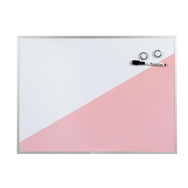 Quartet Geo Magnetic Board 59x43cm Dry-Erase Whiteboard w/ Marker/Magnets Pink