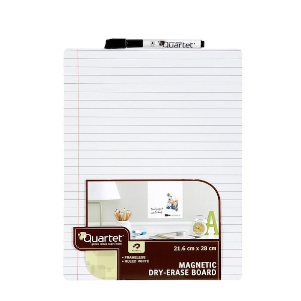 Quartet Frameless Magnetic 21.6x28cm Ruled Whiteboard Tile A4 Dry-Erase Board