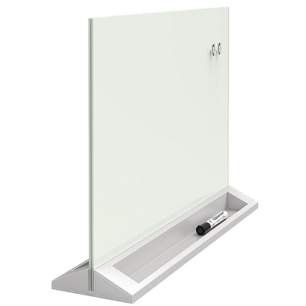 Quartet 43x58.4cm Glass Board Desktop Panel Magnetic Dry-Erase w/ Marker/Magnets