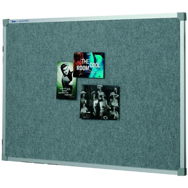 Quartet Penrite 120x90cm Office/School Fabric Pinboard w/ Aluminium Frame Silver