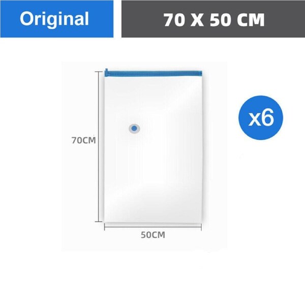 OZNALA 6pcs 50*70 Vacuum Storage Bags Space Saver Seal Compressing Medium Large Jumbo Supersize AU