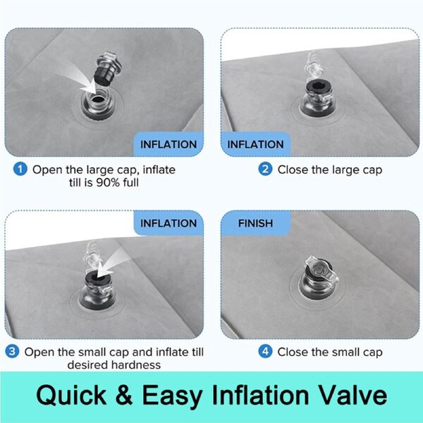 OZNALA Inflatable Foot Rest Travel Air Pillow Cushion Office Home Leg Footrest Relax Nap Rest Neck Head Chin Adjustable Height (Grey)