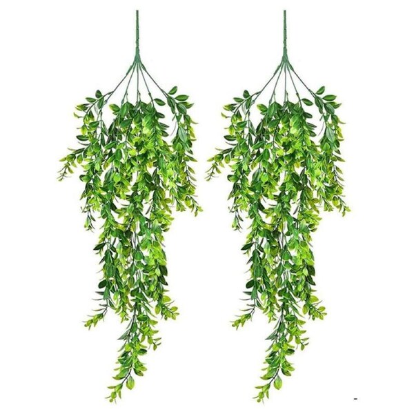 OZNALA 2pcs Artificial Plants Trailing Hanging Faux Foliages Greenery Fake Plant Garden