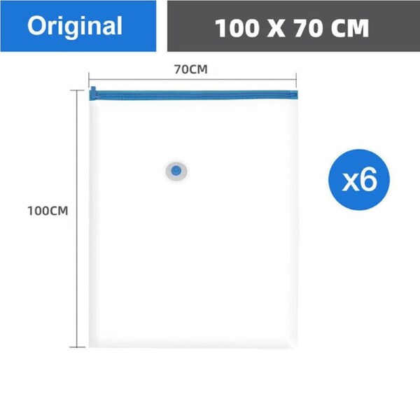 OZNALA 6pcs 70*100 Vacuum Storage Bags Space Saver Seal Compressing Medium Large Jumbo Supersize AU