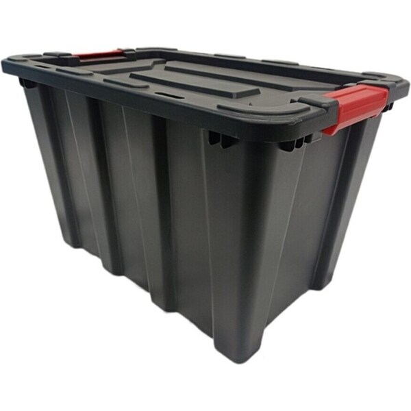 2x 55L Heavy Duty Plastic Storage Box Crate Tote Box Organiser Bin Tub Container