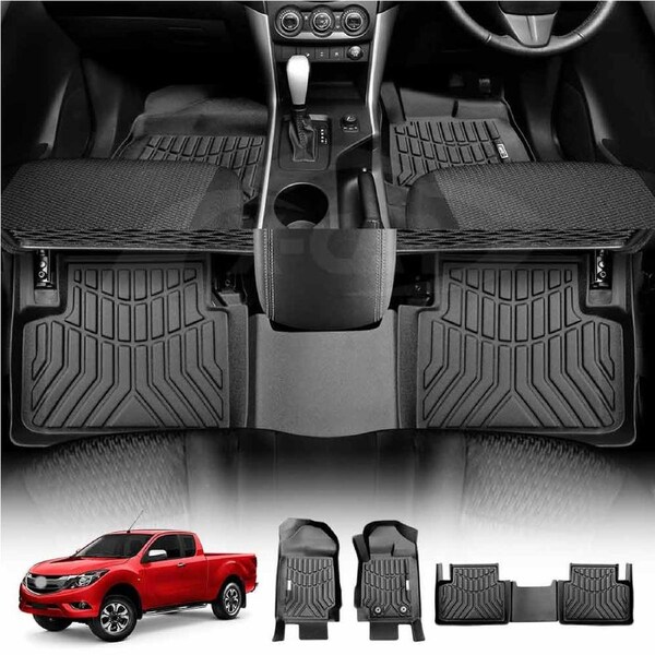3D Floor Mats for Mazda BT-50 Dual Cab 2011-2020 Customized Heavy Duty All Weather Car Liners Door Sill Covered Carpet