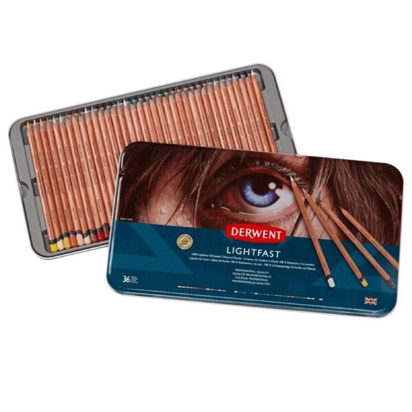 Derwent Lightfast Colour Pencils Tin 36 Professional Light Fast