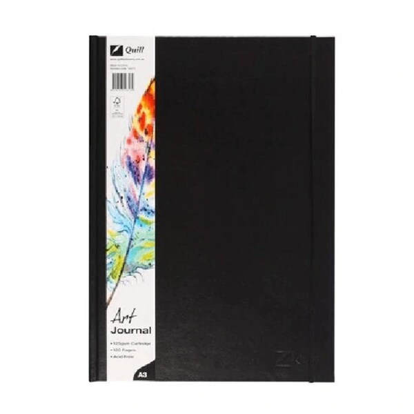 Quill Art Journal Hard Cover 125GSM 120 Pages A3 Black
