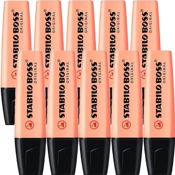 Stabilo Boss Highlighter Pastel Creamy Peach Box 10