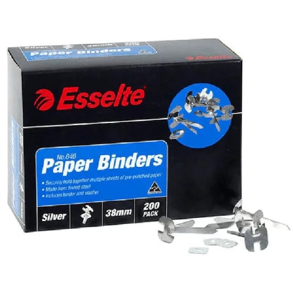 Esselte Paper Binders 38mm No.646 Box 200 Celco