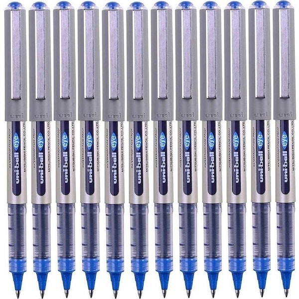 Uni-Ball UB-157 Eye Liquid Ink Pen Rollerball Fine 0.7mm Blue Box 12