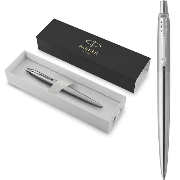 Parker Jotter Ballpoint Pen Stainless Steel Chrome Trim Gift Box