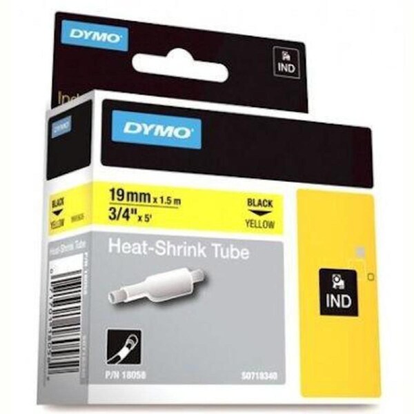 Dymo Rhino Industrial Heat Shrink Tubing 19mm Black On Yellow