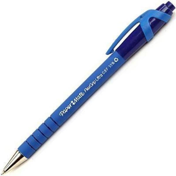 Papermate Flexgrip Retractable Ballpoint Pen Fine Blue