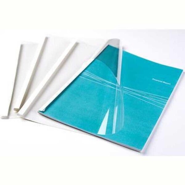 Fellowes Thermal Binding Cover Gloss Back A4 20mm White Pack 50