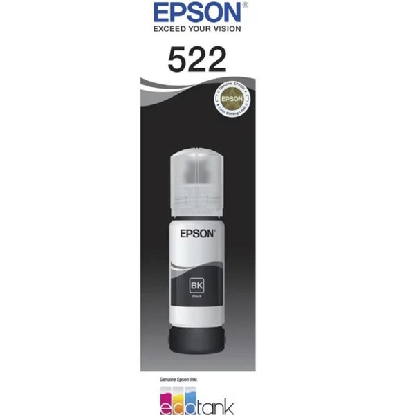 Epson 522 Black Ink Bottle Cartridge Refill EcoTank Genuine Original