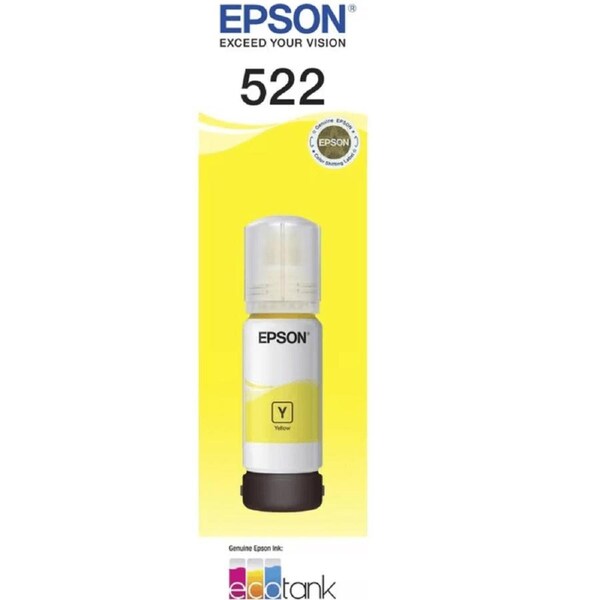Epson 522 Yellow Ink Bottle Cartridge Refill EcoTank Genuine Original