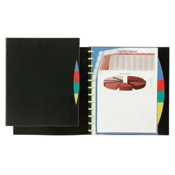 Marbig Kwik Zip Display Book Refillable With Dividers A4 Black