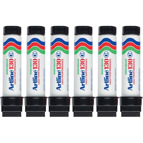 Artline 130 Permanent Marker 30mm Chisel Nib Black Box 6