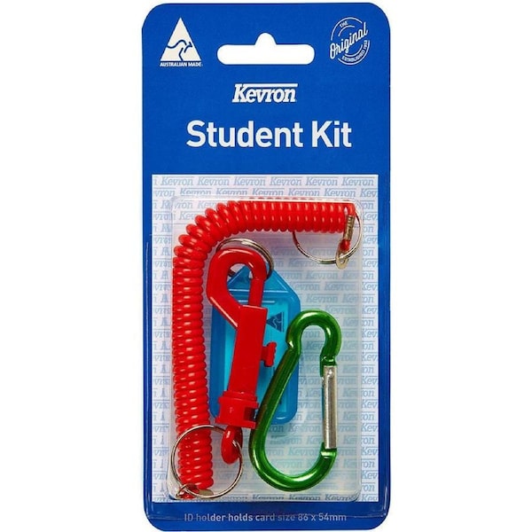 Kevron Student Kit Assorted Pack ID Card Holder/Retainer Cord/Carabiner/KeyTag