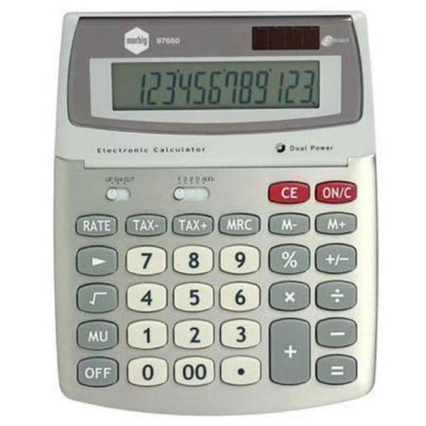 Marbig Desktop Calculator 12 Digit Large GST Tax Accounting