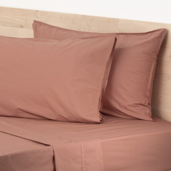 Renee Taylor Helena King Bed Vintage Stone Washed Sheet/Pillowcases Set Redwood