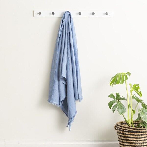 Renee Taylor Cavallo Stone Washed 130x200cm Linen Sofa/Bed Throw Blanket Denim