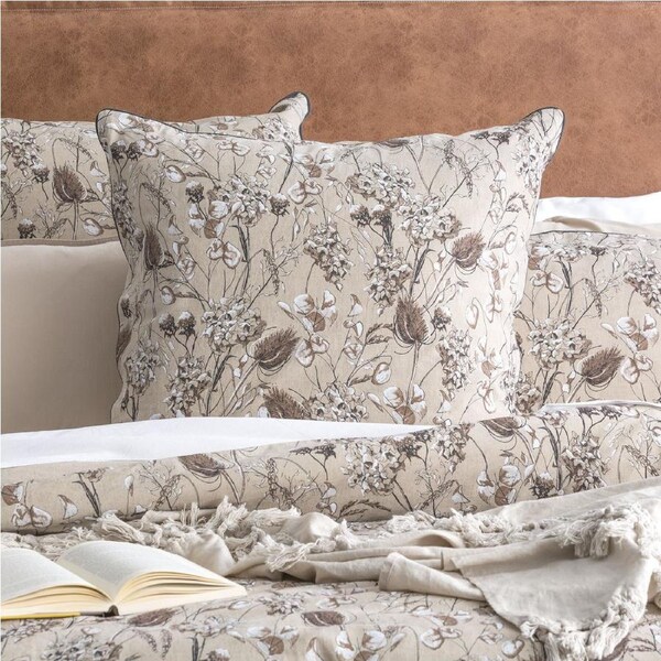 Renee Taylor Cavallo 65x65cm French Linen European Pillowcase Cover Bushland