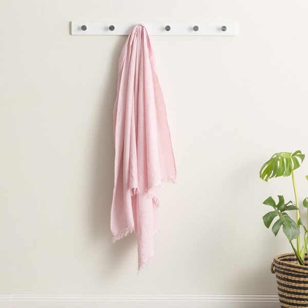 Renee Taylor Cavallo Stone Washed 130x200cm Linen Sofa/Bed Throw Blanket Rose