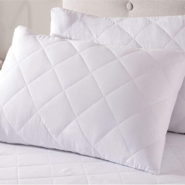 Renee Taylor 50x75cm Twin Pack All Cotton Standard Pillow Protector Cover White