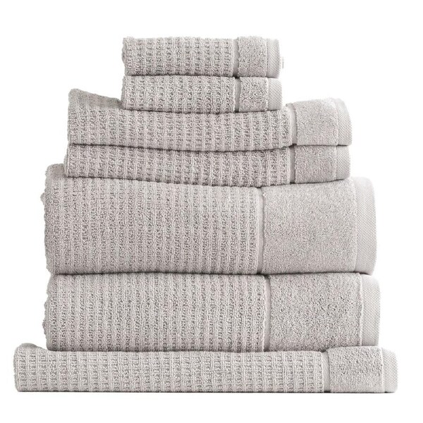 7pc Renee Taylor Cambridge 650GSM Textured Bath/Hand/Face Towel Pumice Stone